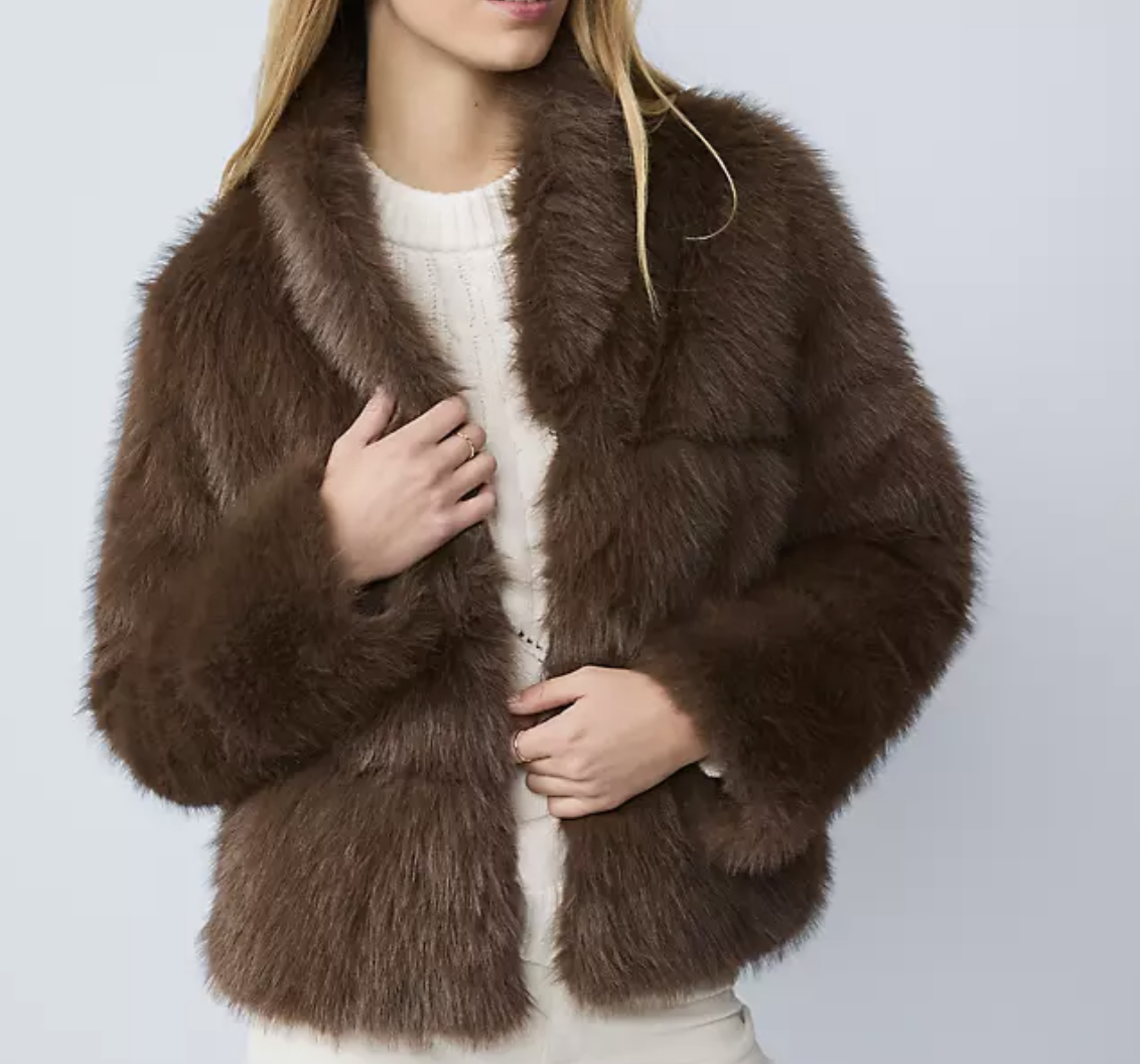 Ann Taylor Weekend Collection Faux Fur Short Jacket 