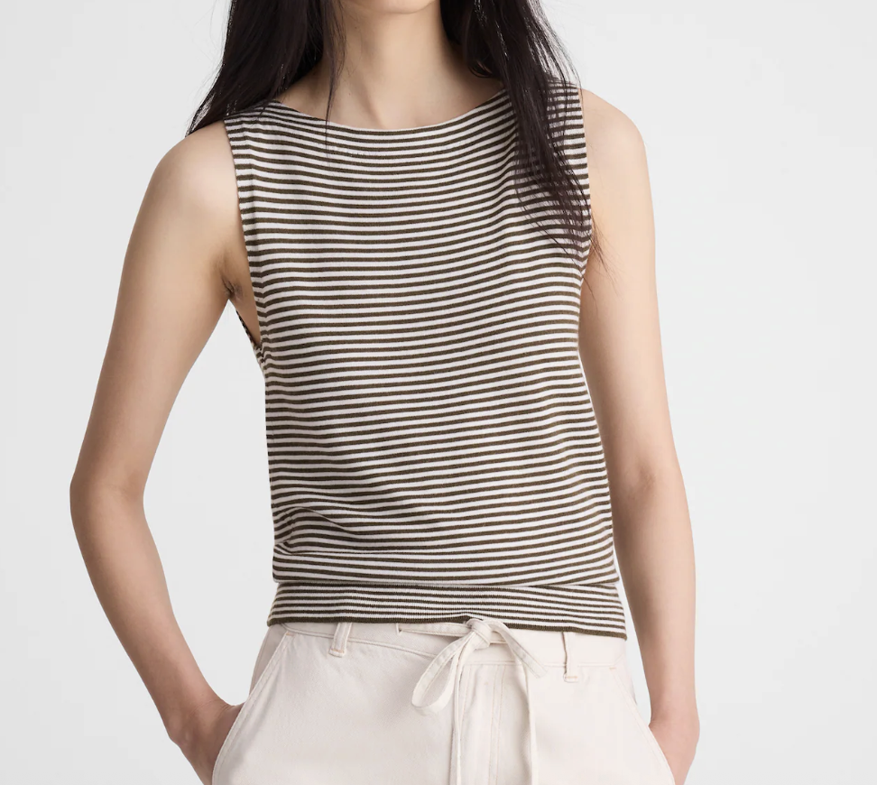 Madewell Boatneck Sleeveless Sweater 