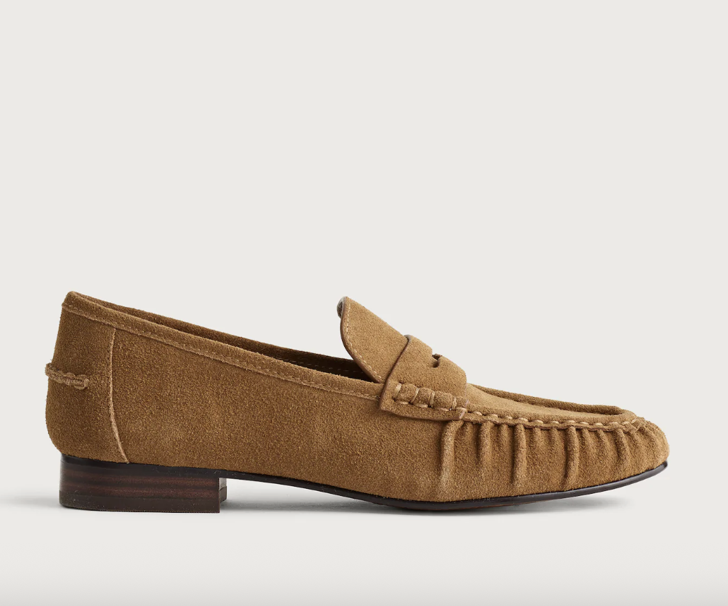 Madewell The Ashley Ruched Loafer in Suede