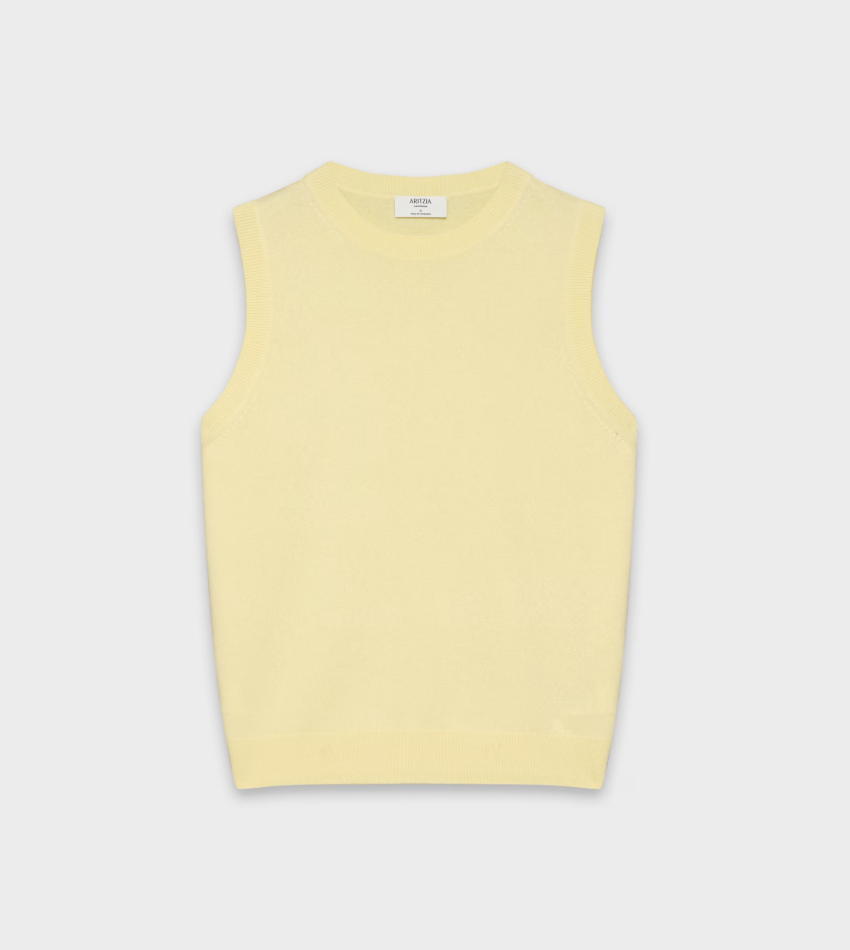Aritzia Bare Cashmere Monogram Sweater Vest