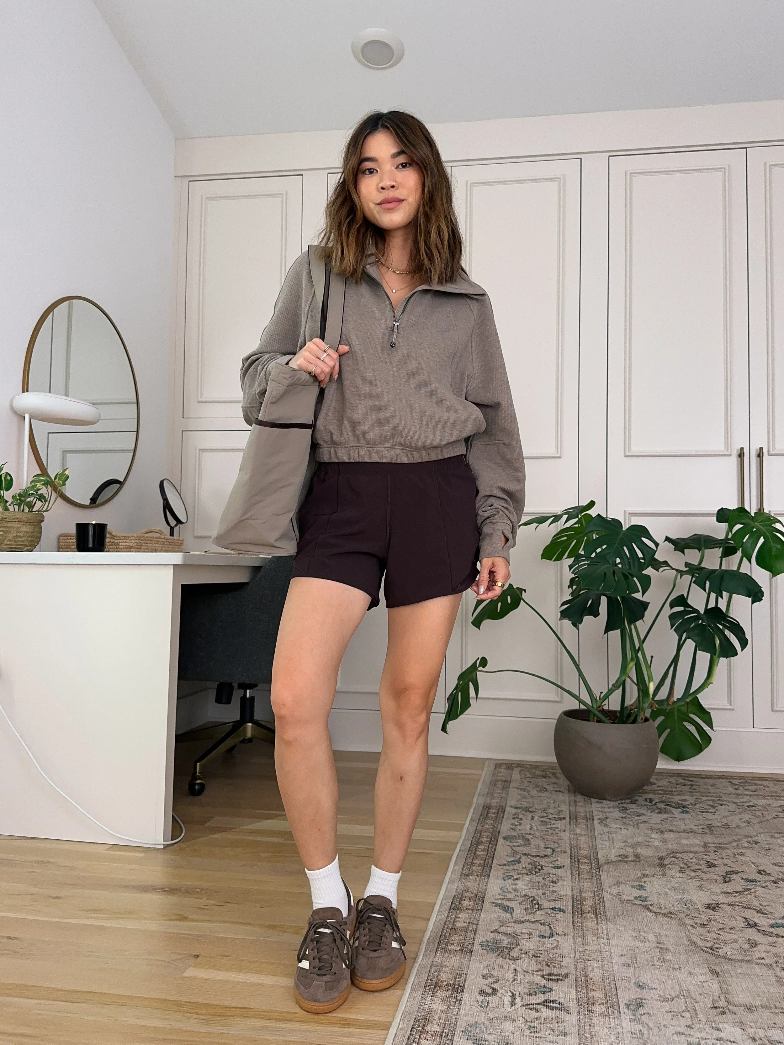 grey quarter zip