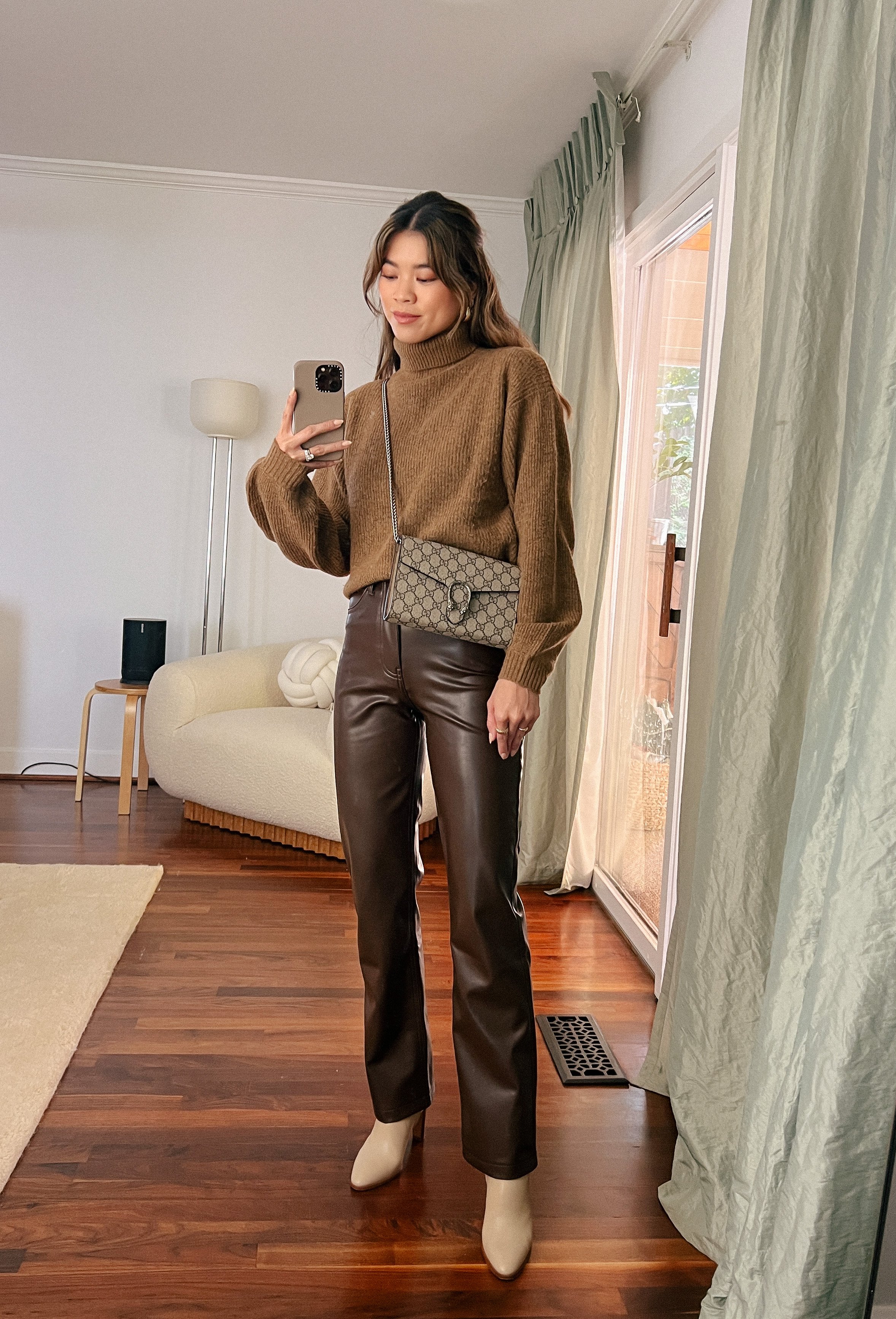 Faux Leather Pants - Brown – Shishi Boutique