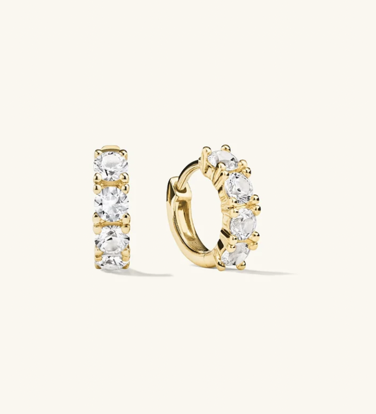 diamond gold hoops