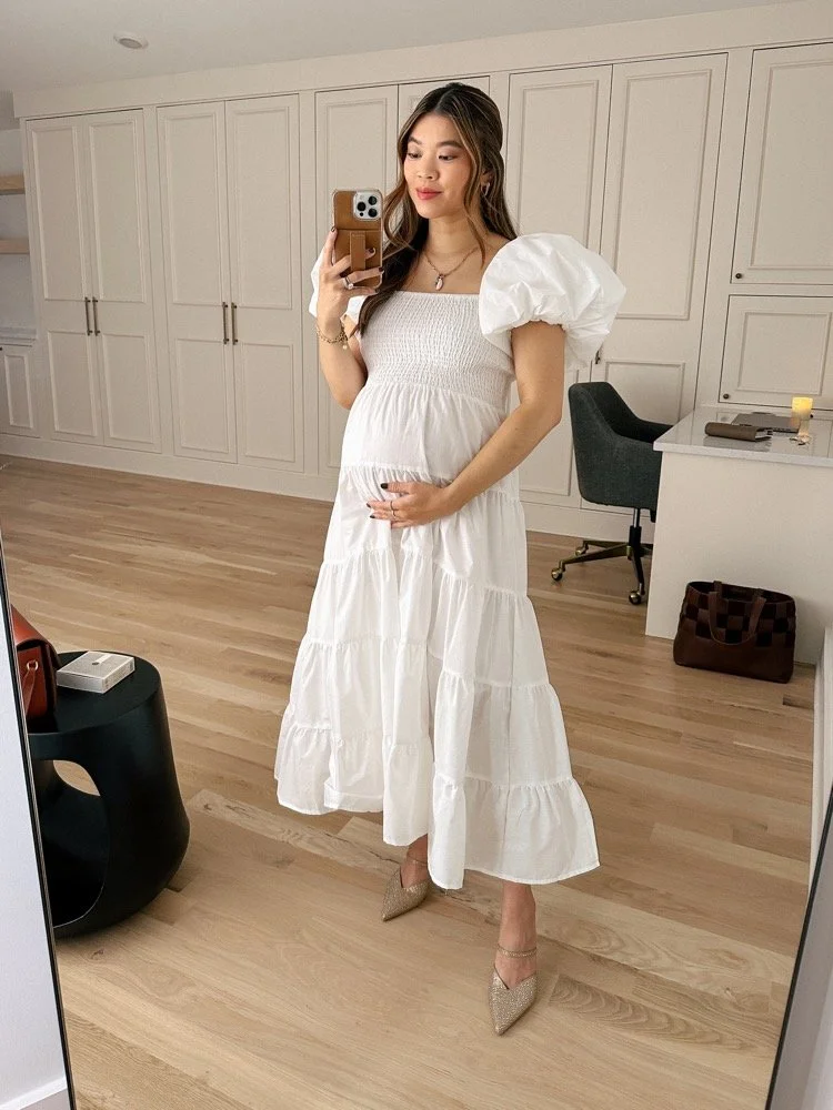 Dress Maternity Baby Shower Dresses For Mommy To Be White Dress