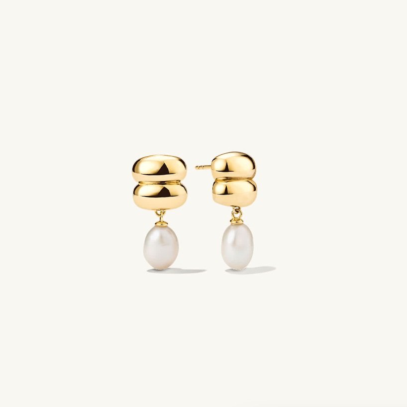 gold pearl earrings