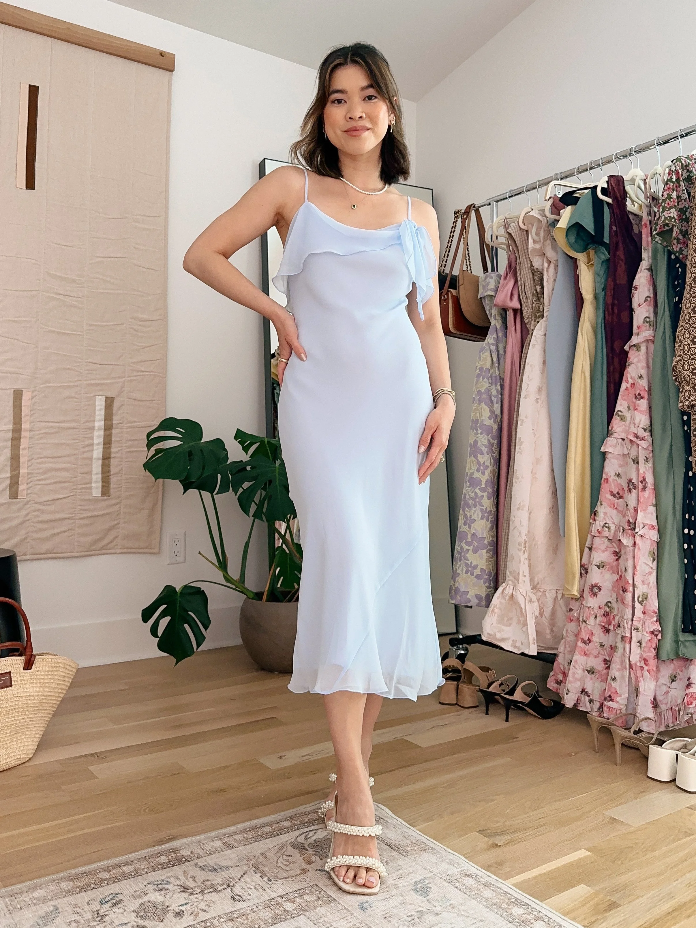 blue dress for baby girl Sky Blue Strapless Trumpet/Mermaid Long Wedding Guest Dress main image 1