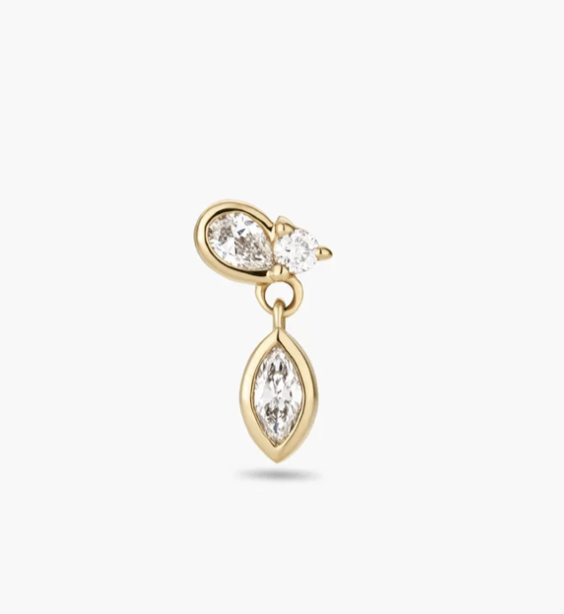 diamond gold earring