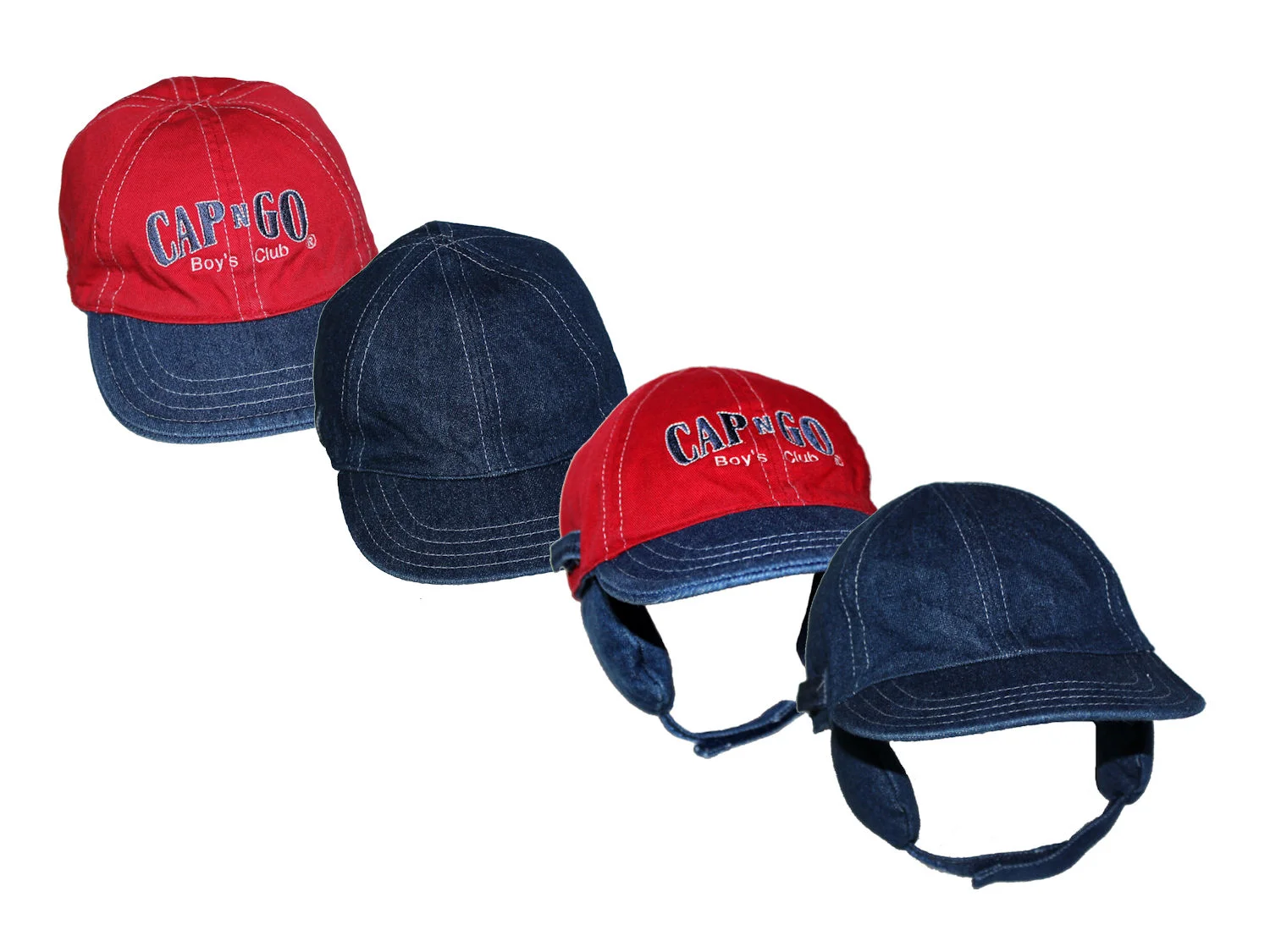 Ryan Hat/Reversible with earmuffs/Plain Denim and Red Twill