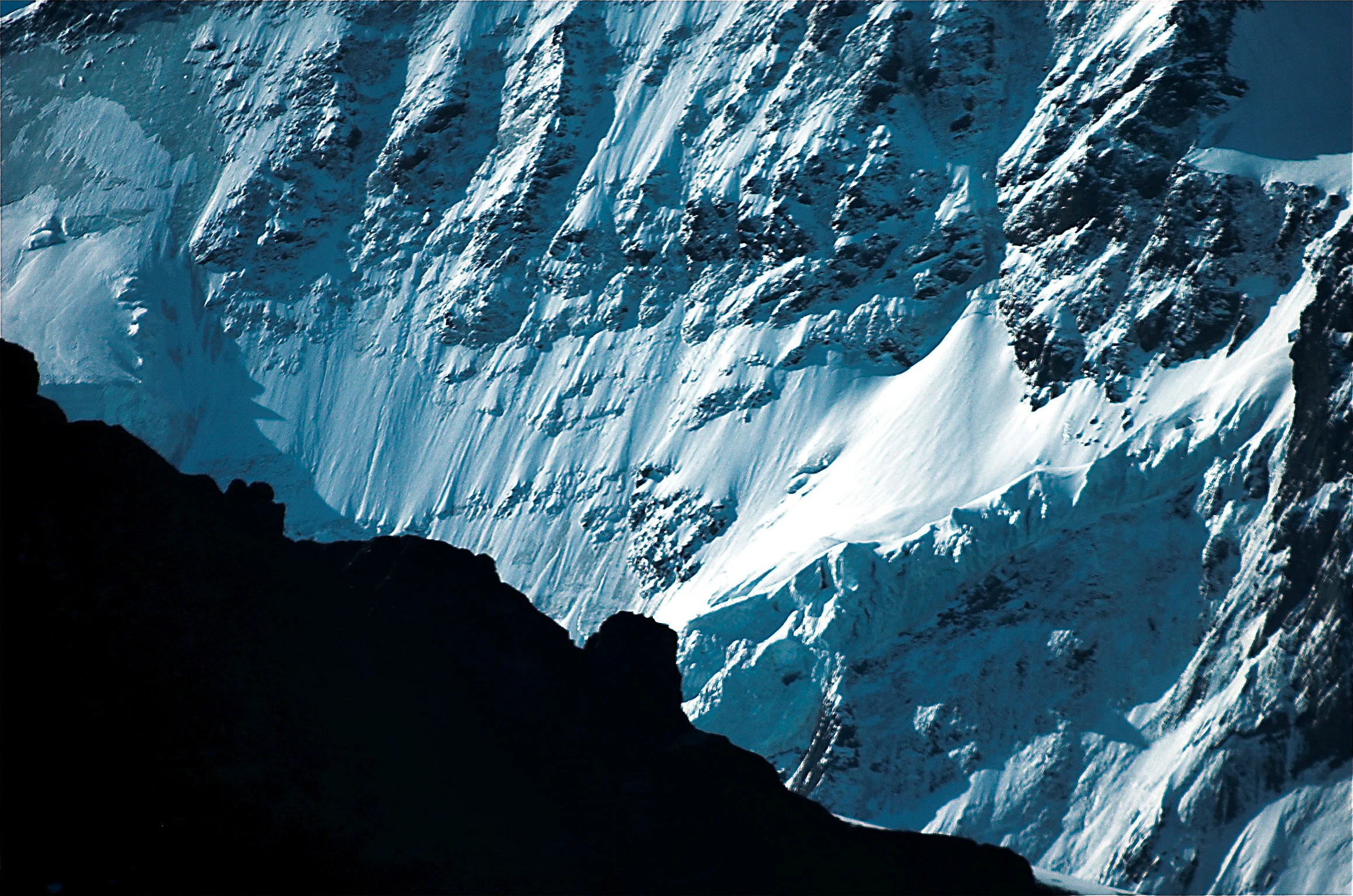 Snowfields and glaciers on the Jungfrau, Switzerland