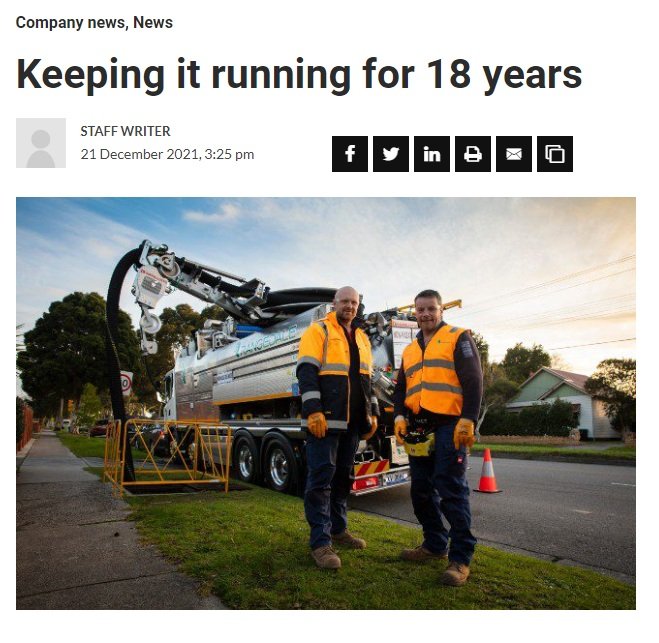Trenchless: Keeping it running for 18 years