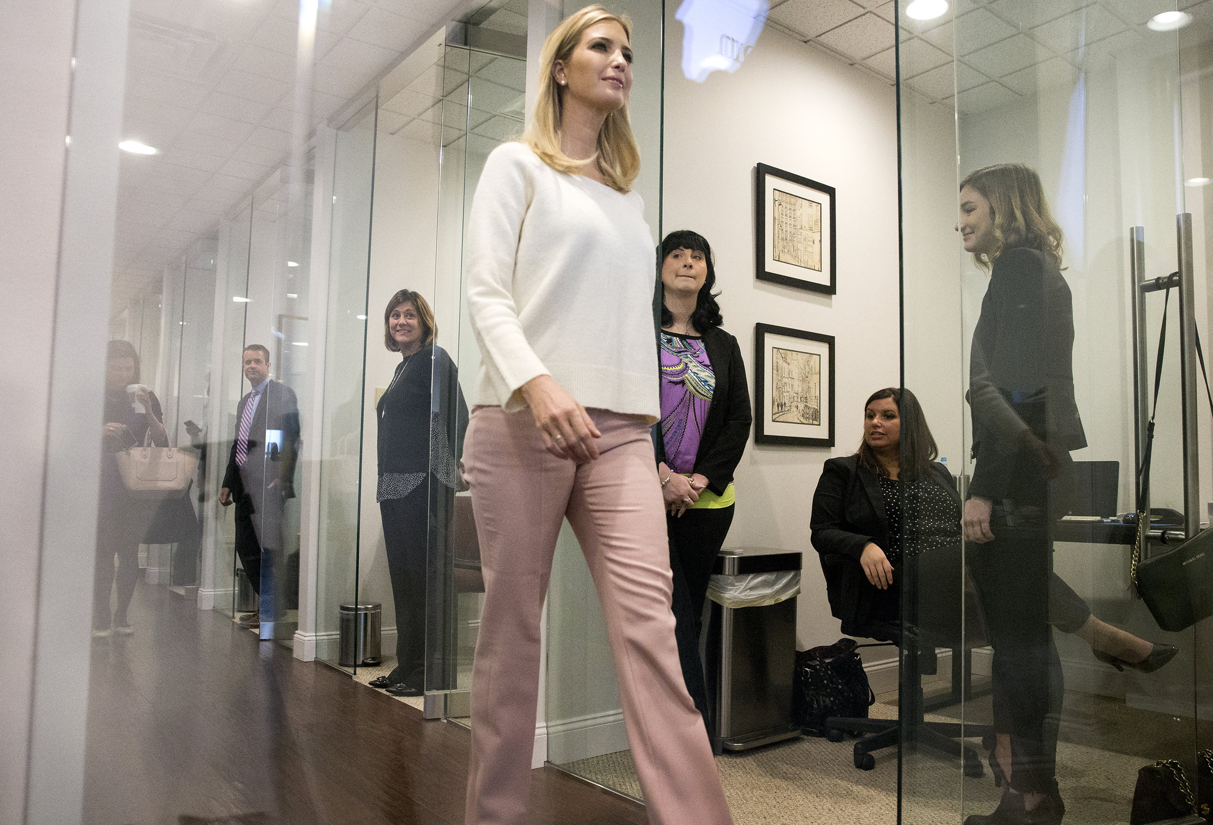  Ivanka Trumps walks in with administrator Linda McMahon for a roundtable discussion with small business owners of Pittsburgh on Tuesday, Feb. 13, 2018 in Mt. Lebanon. 