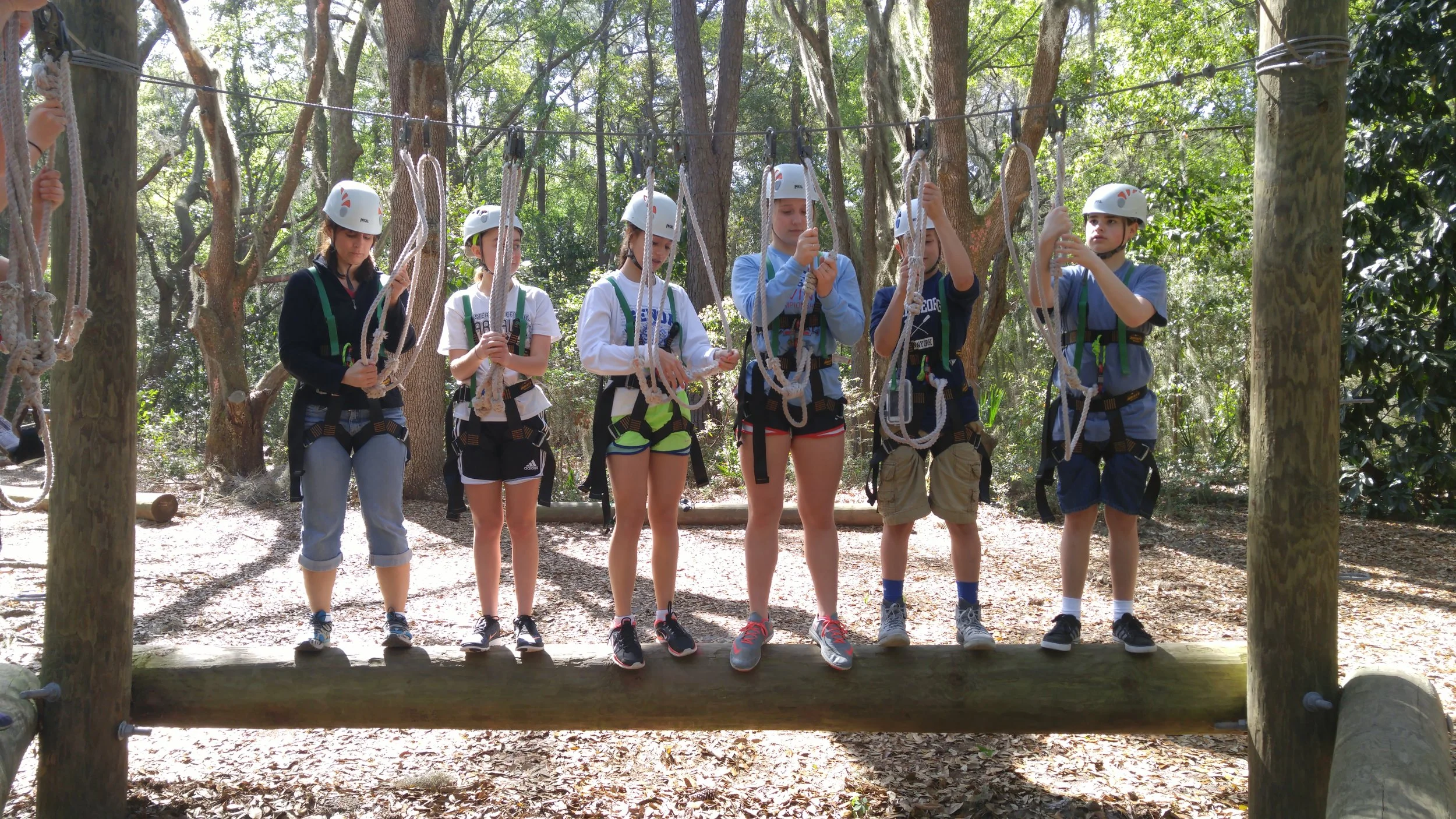 Training for High Ropes/Challenge Course at the retreat center.