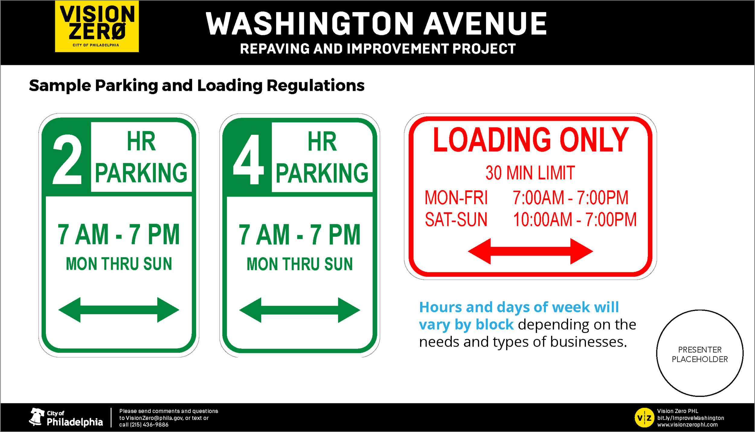 Washington Ave: Parking &amp; Loading - Video Graphics