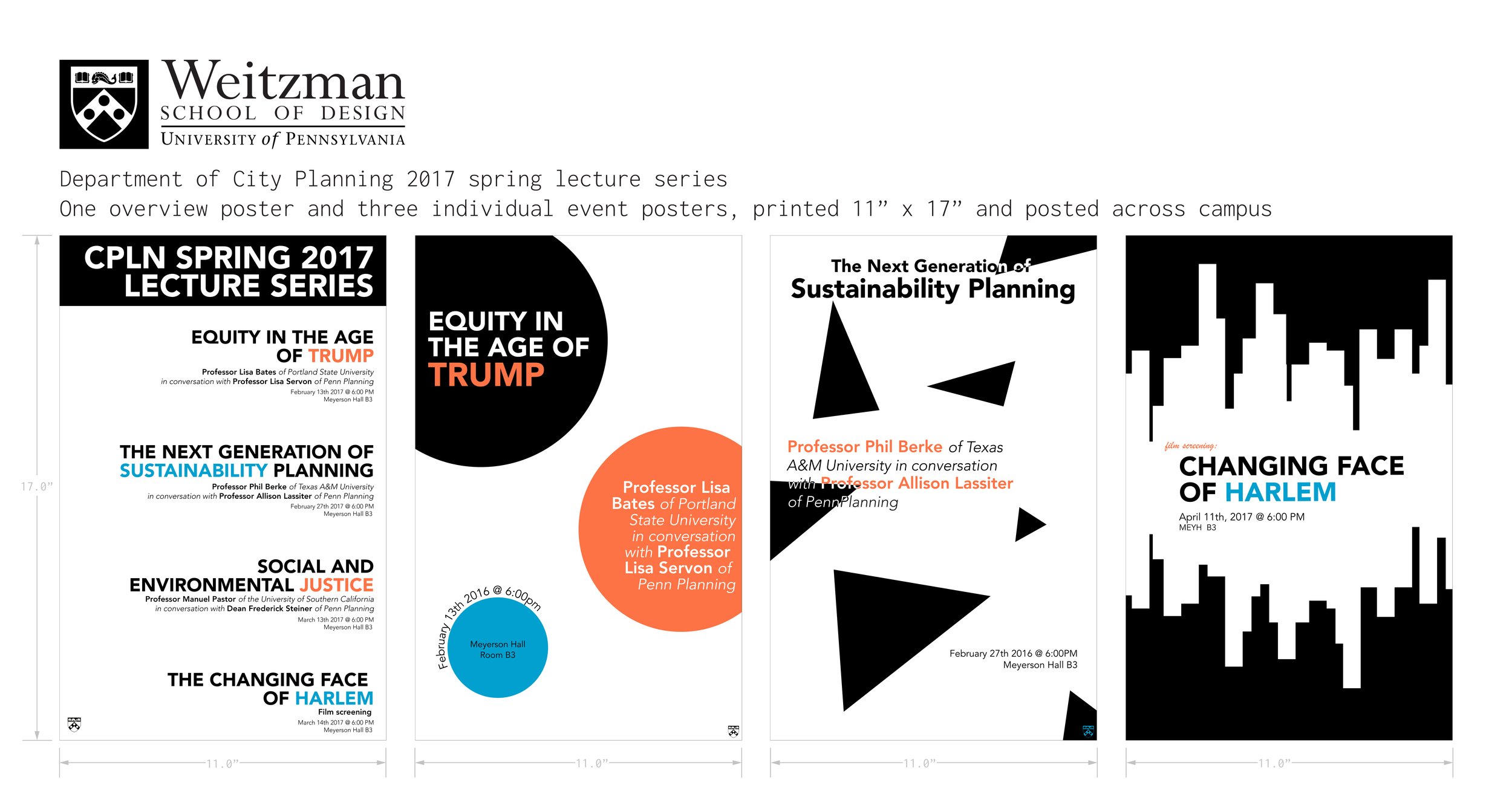 Poster Design for Penn Weitzman's Spring 2017 Lecture Series