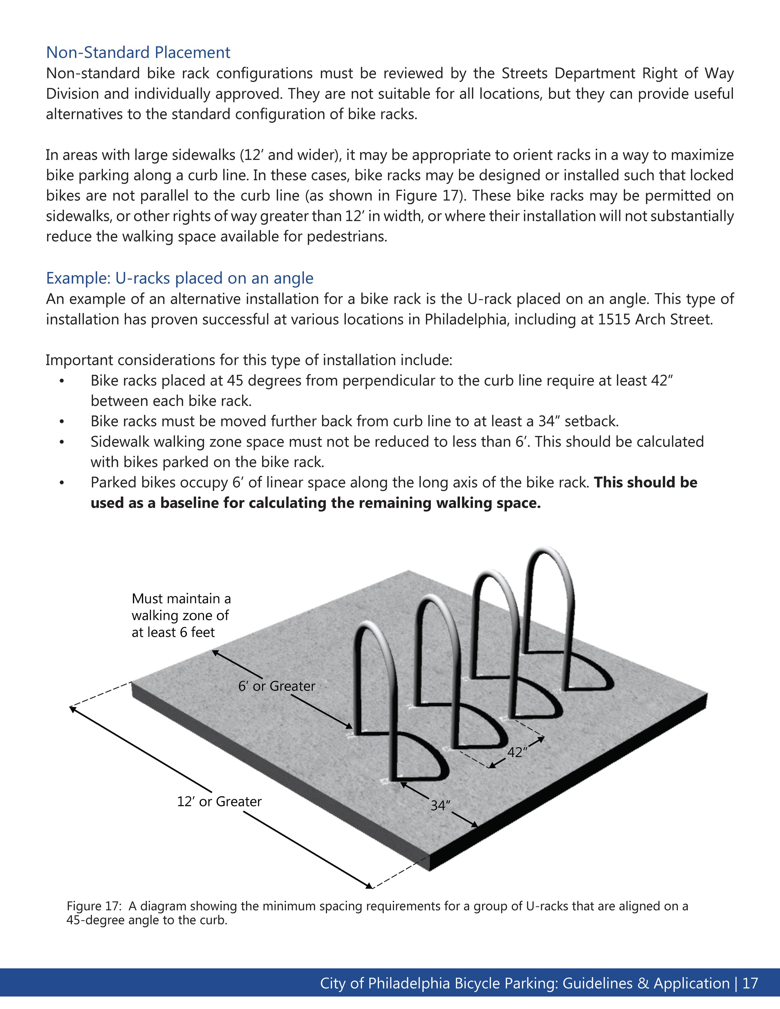 Philadelphia Bike Parking Guidelines - Text and Images (Excerpt)