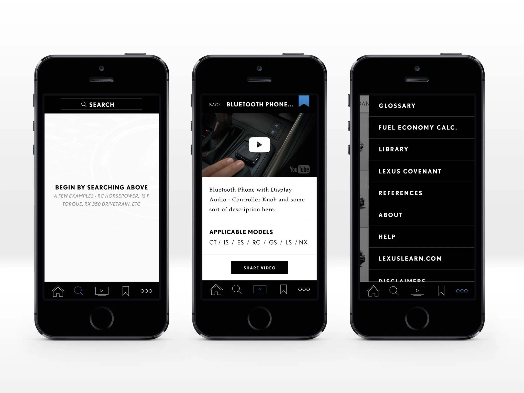  Search, Video, and More Menu 