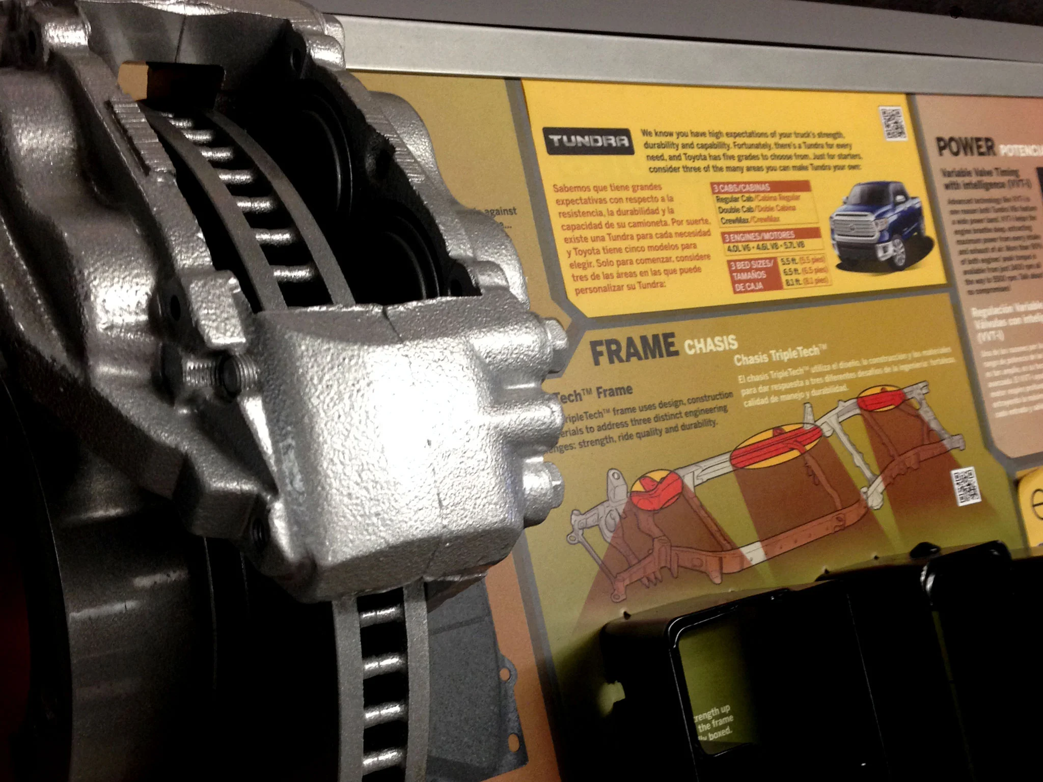  The physical Kiosk itself with the QR codes scanned by the App 