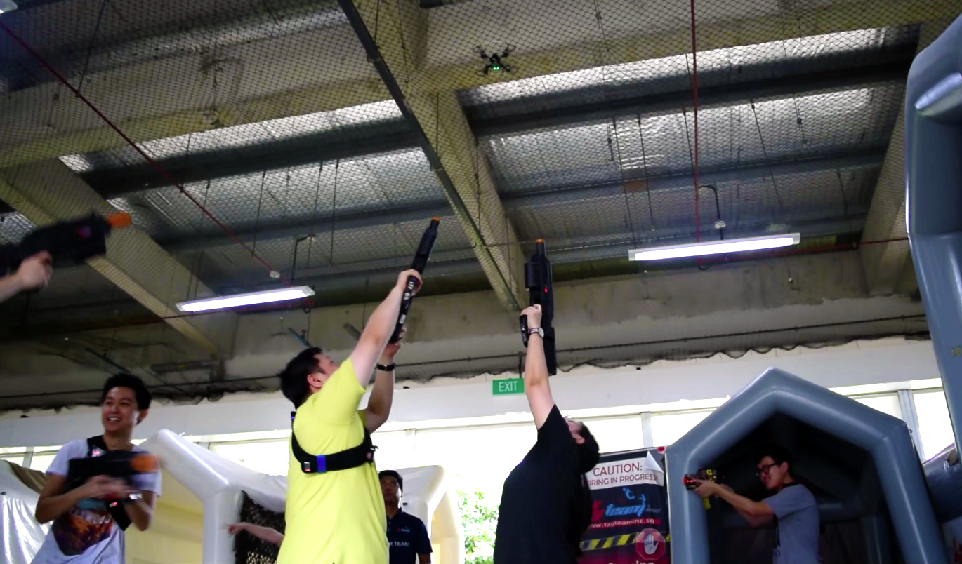 laser tag with drone for corporate team building