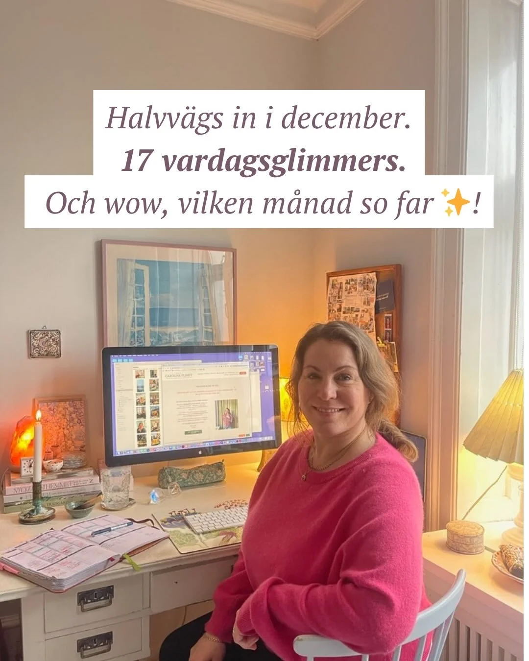 Min december so far&hellip;
Halvv&auml;gs in i december och jag k&auml;nner bara&hellip; wow, vad mycket som redan har landat ✨ Om ni fr&aring;gar mig f&aring;r f&ouml;rsta delen av december 5 av 5 hj&auml;rtan 🩷!

Efter ett s&aring;&aring; transfor
