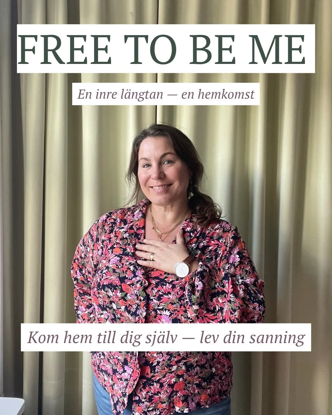 FREE TO BE ME 
En inre l&auml;ngtan &mdash; en hemkomst 
Kom hem till dig sj&auml;lv &mdash; och lev din sanning💫

Vi kommer alla in i livet med ett &ouml;ppet hj&auml;rta. 
Men n&aring;gonstans p&aring; v&auml;gen b&ouml;rjar vi anpassa oss, preste
