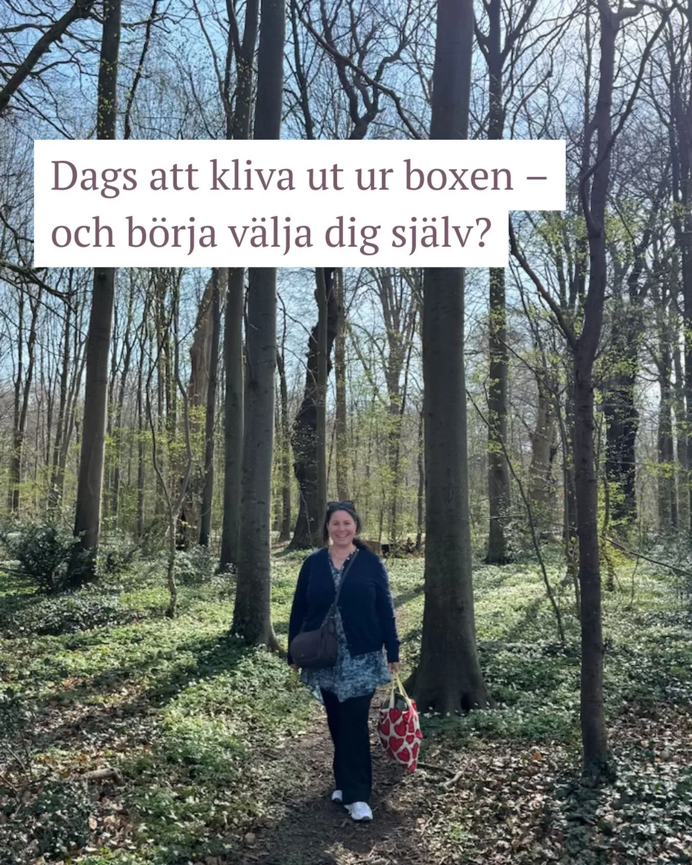 Dags att kliva ut ur boxen &ndash; och b&ouml;rja v&auml;lja dig sj&auml;lv💃🏼.

Du har k&auml;nt det l&auml;nge nu att livet du lever skaver.
Det k&auml;nns tungt och motigt &ndash; som om allt i ditt liv st&aring;r stilla, medan alla andras liv ru
