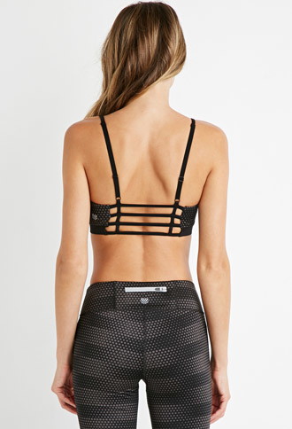 Dotted Cage-Back Sports Bra