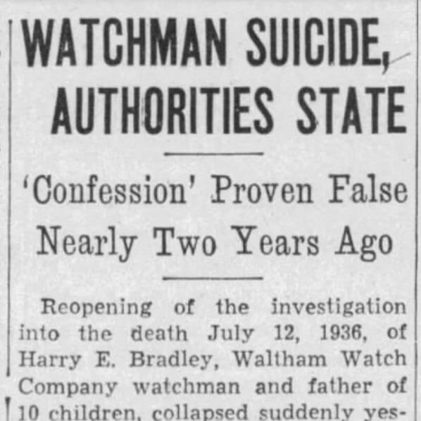 The CONCLUSION of the mysterious happenings at the Waltham Watch Factory on the night of July 12, 1936.