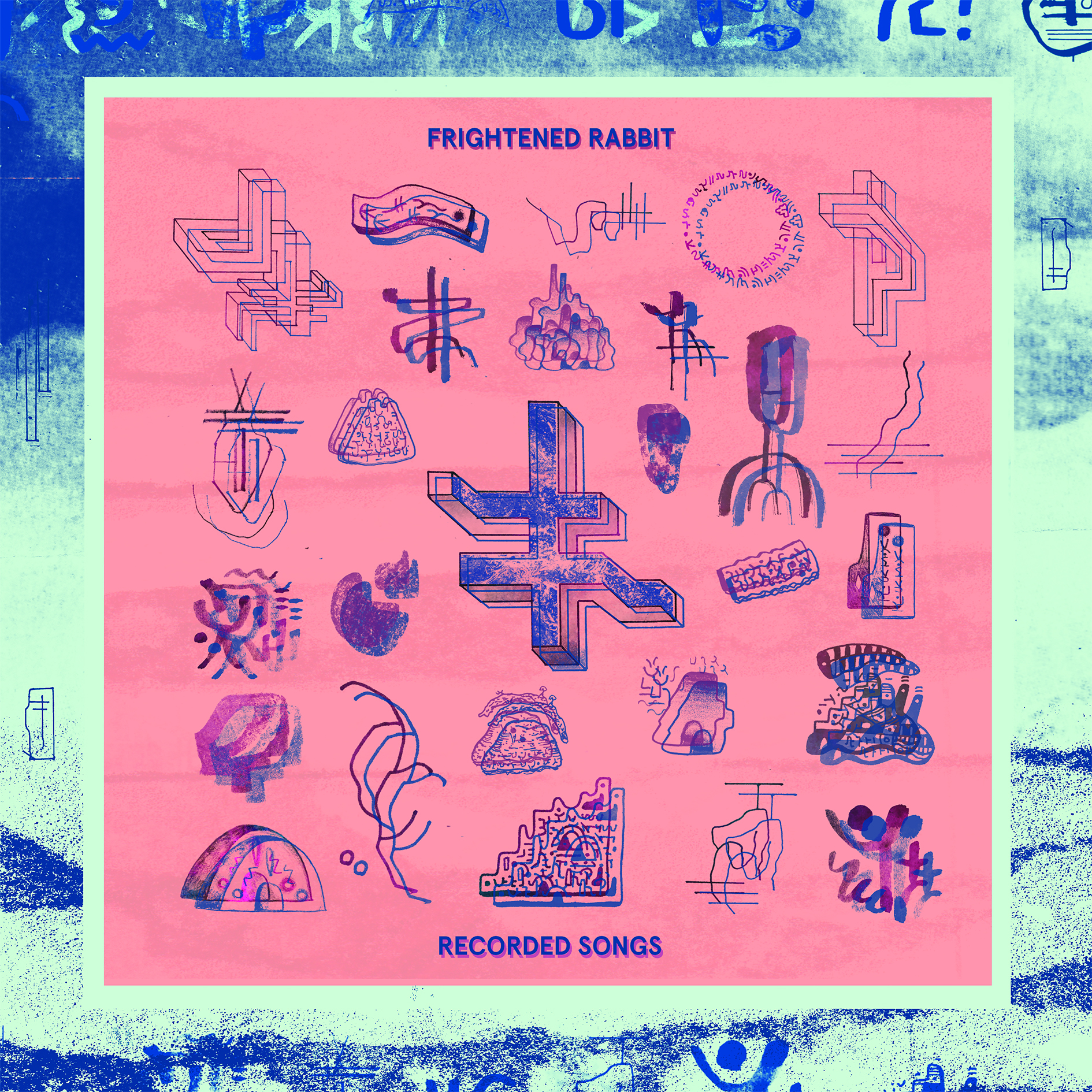 12" vinyl cover art for Frightened Rabbit - Recorded Songs EP on Atlantic Records. Collaboration with Al White. 