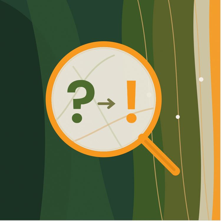 Magnifying glass examining evidence, representing research and evaluation