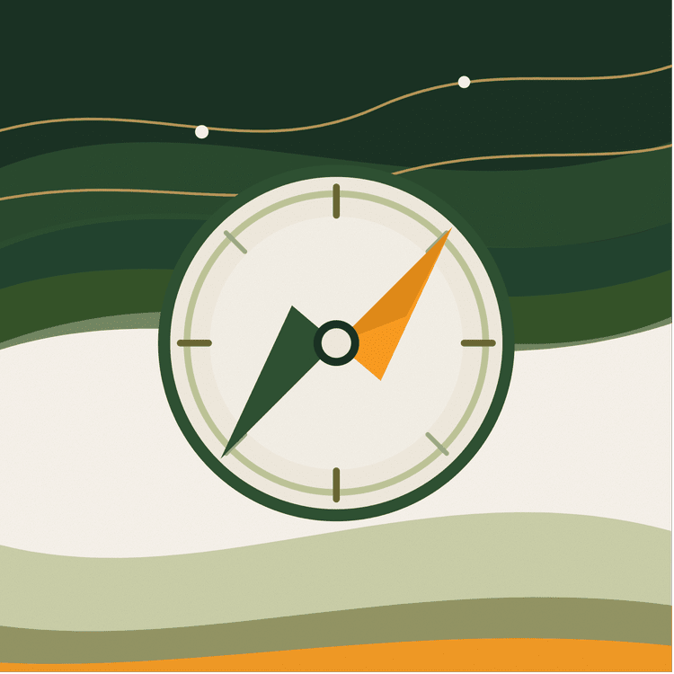 Compass pointing a direction, representing strategy and governance