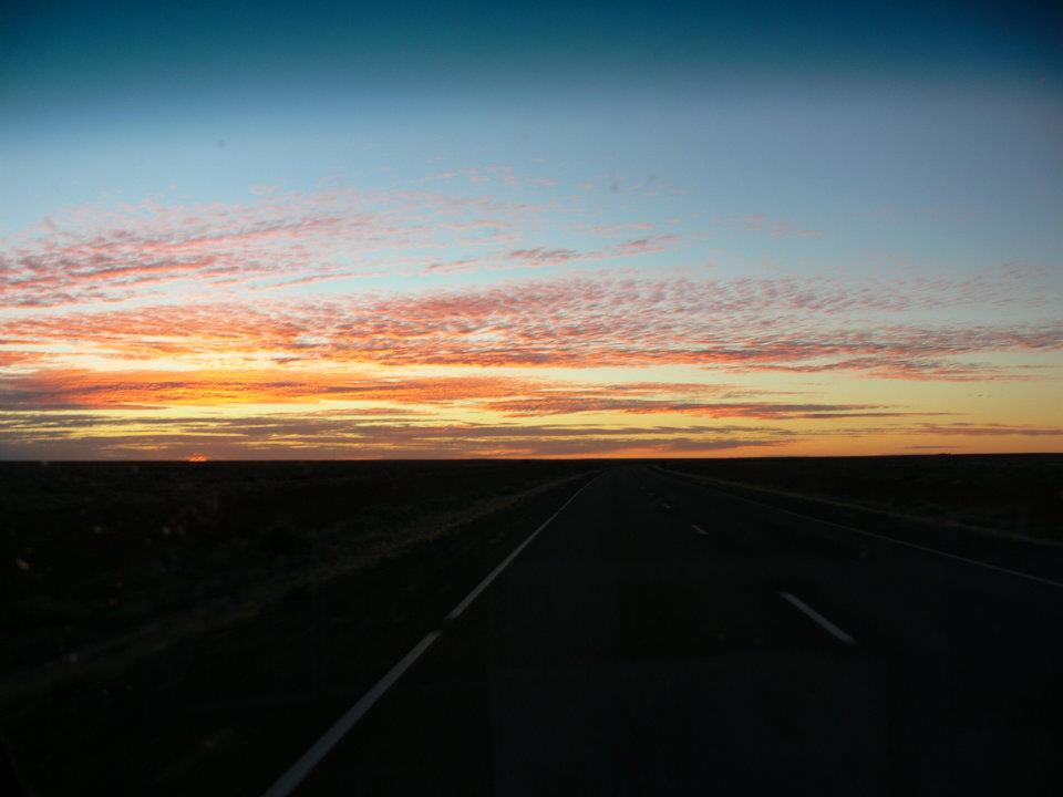 Arriving at sunset Coober Pedy