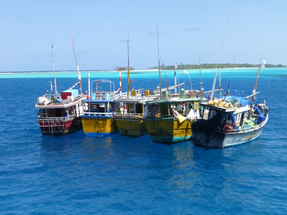 Boats used in the 'boat people' trade lined up waiting to be sunk 2013