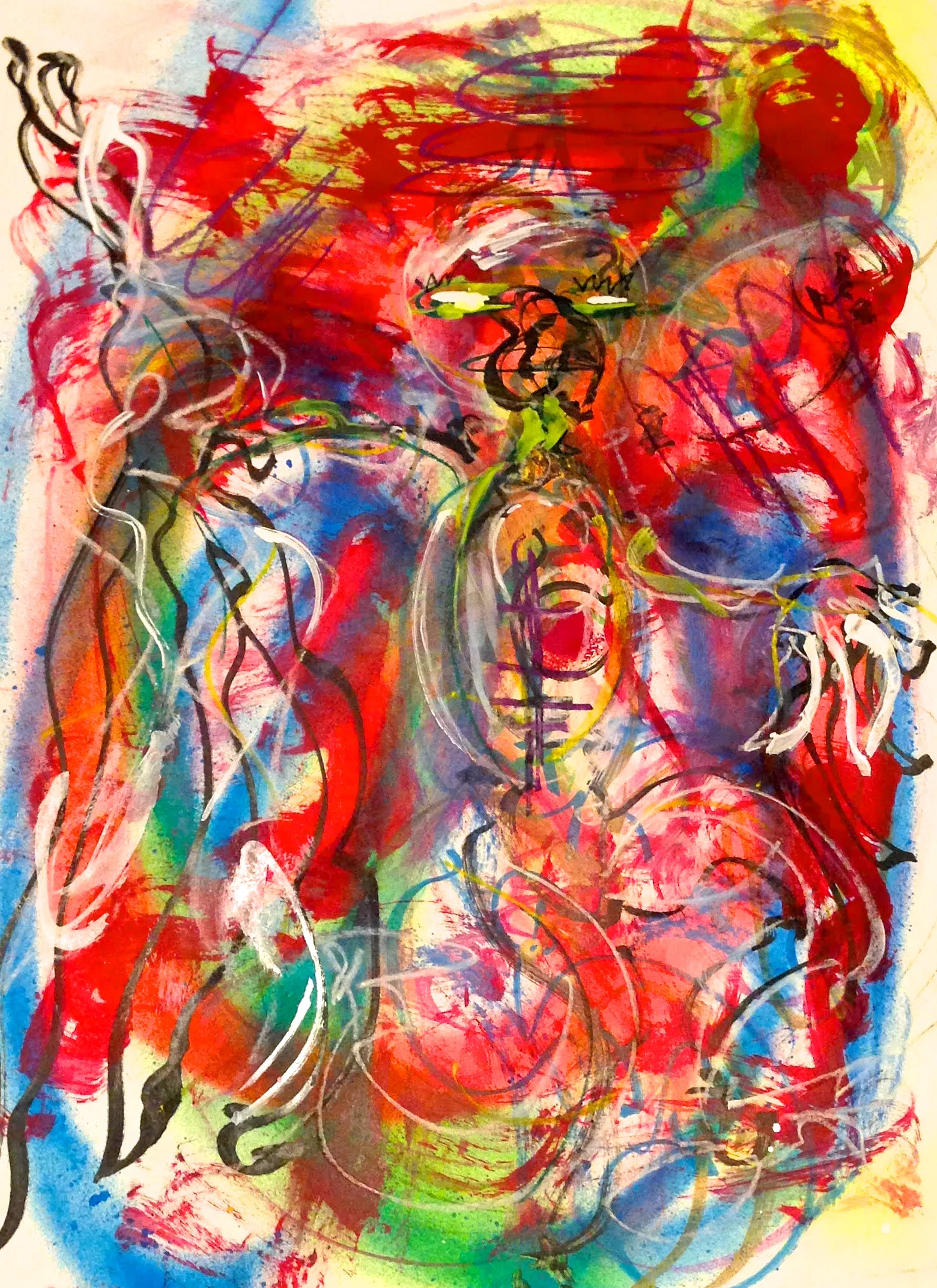 Vertebral Negotiation , 2015 Mixed media on paper, 16.5 x 23.5 inches