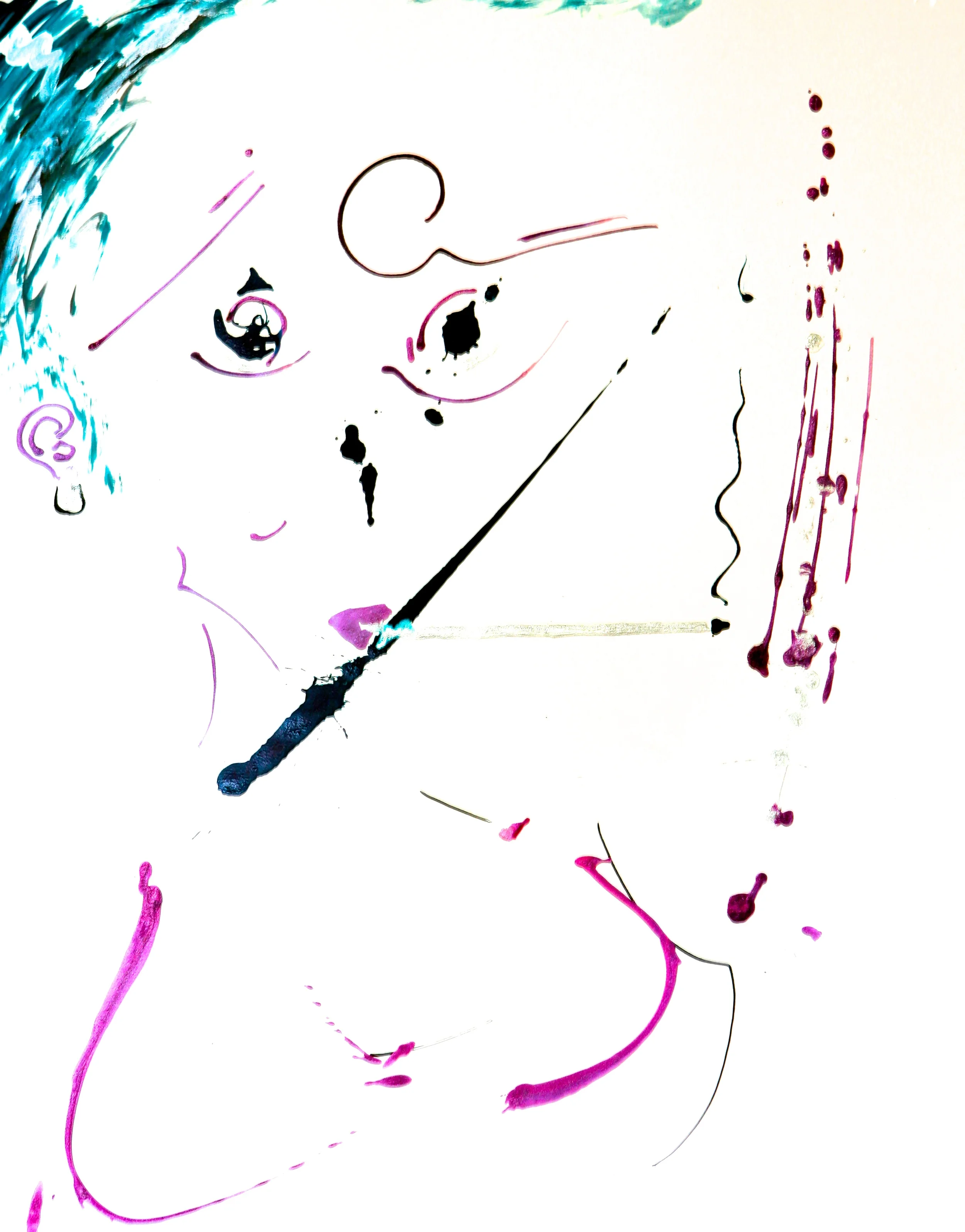 W 77th Cougar , 2013 Ink & acrylic on paper, 19 x 24 inches