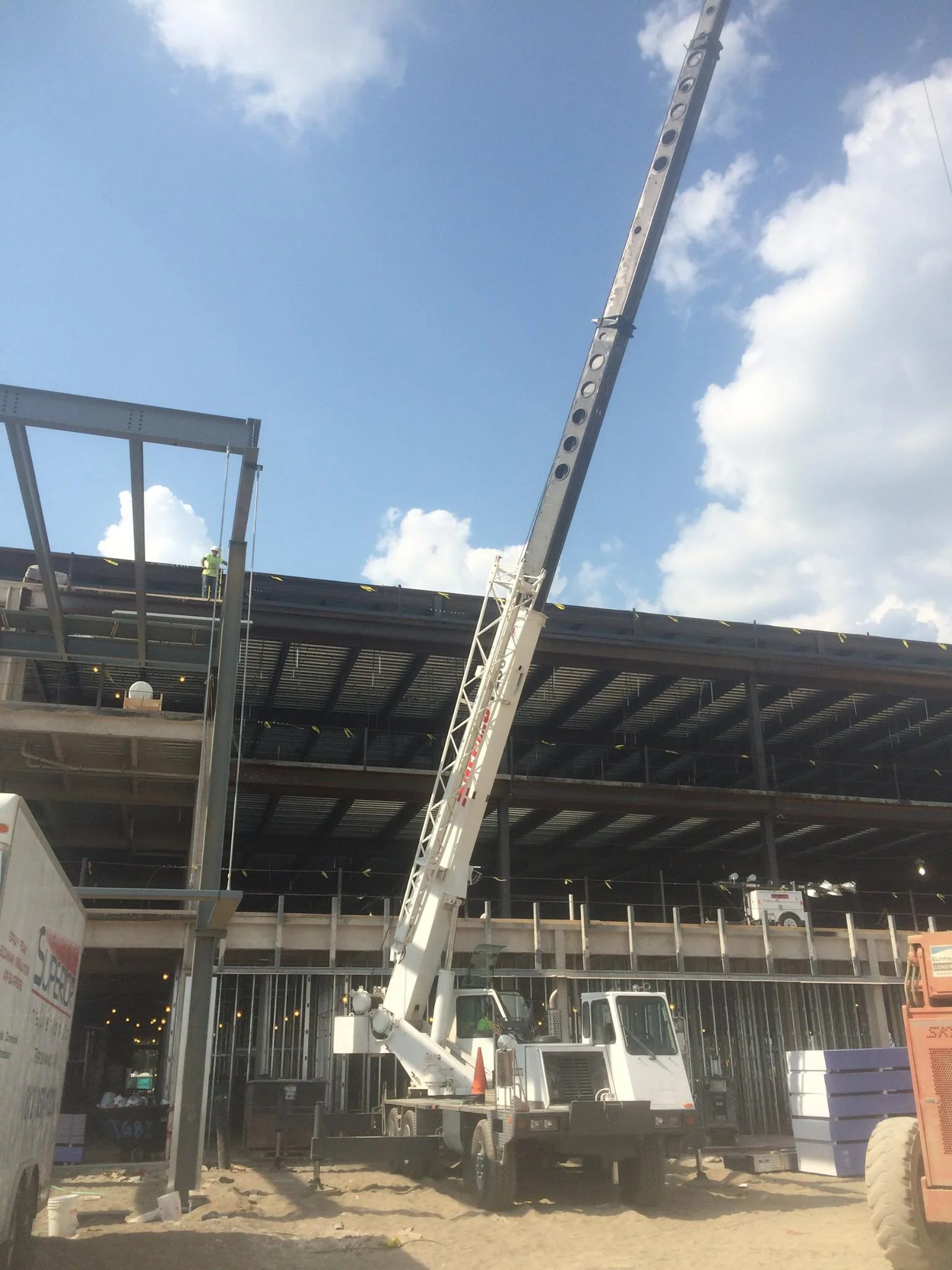 Joas Knepp, NCCCO crane certified operator providing crane services at the new Major Hospital working for Runnebolm Construction in Shelbyville, Indiana.