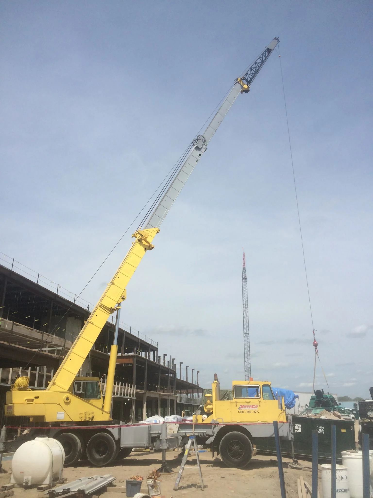 KnepCo providing crane services at the new Major Hospital in Shelbyville, Indiana for Runnebolm Construction. Gerald Knepp, NCCCO Certified Crane Operator, KnepCo Founder and CEO (and all around great team leader!) is the handler behind this ma…