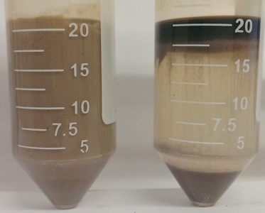 Mud slops before and after treatment