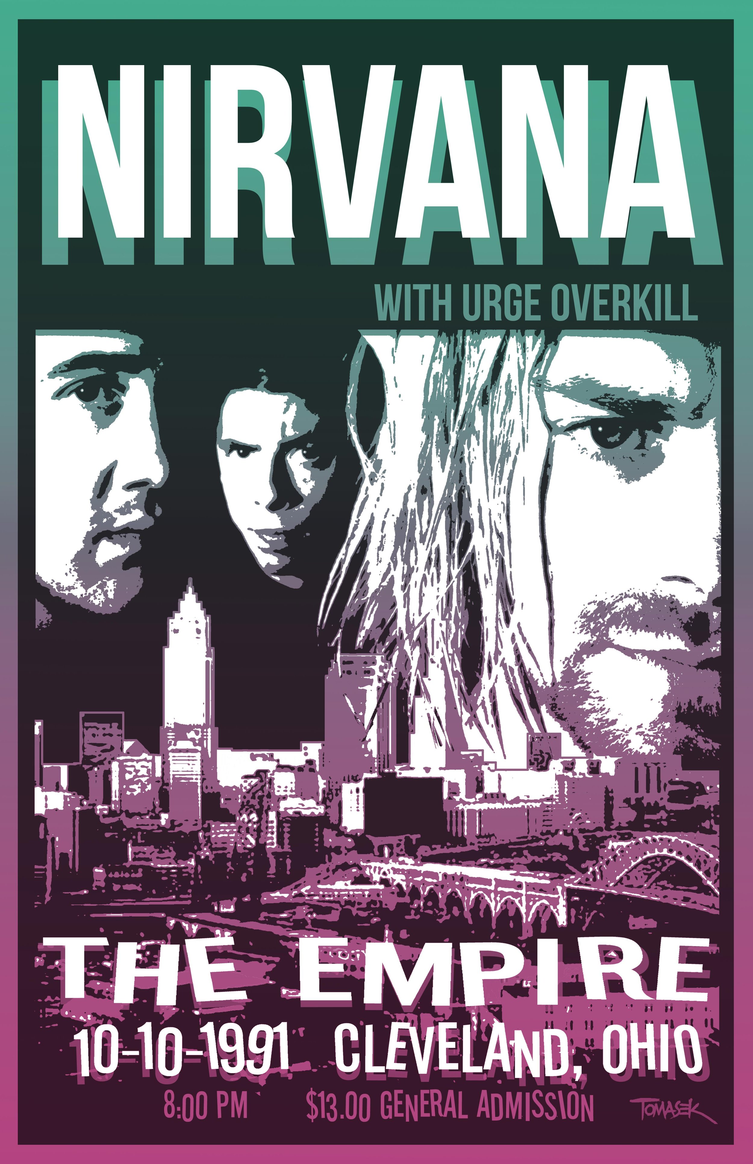 Nirvana concert poster 11" x 17" — The Artworks of DEAN TOMASEK