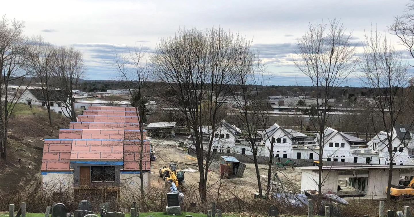 A view of the site taken from Hillside Cemetery off Hill St.