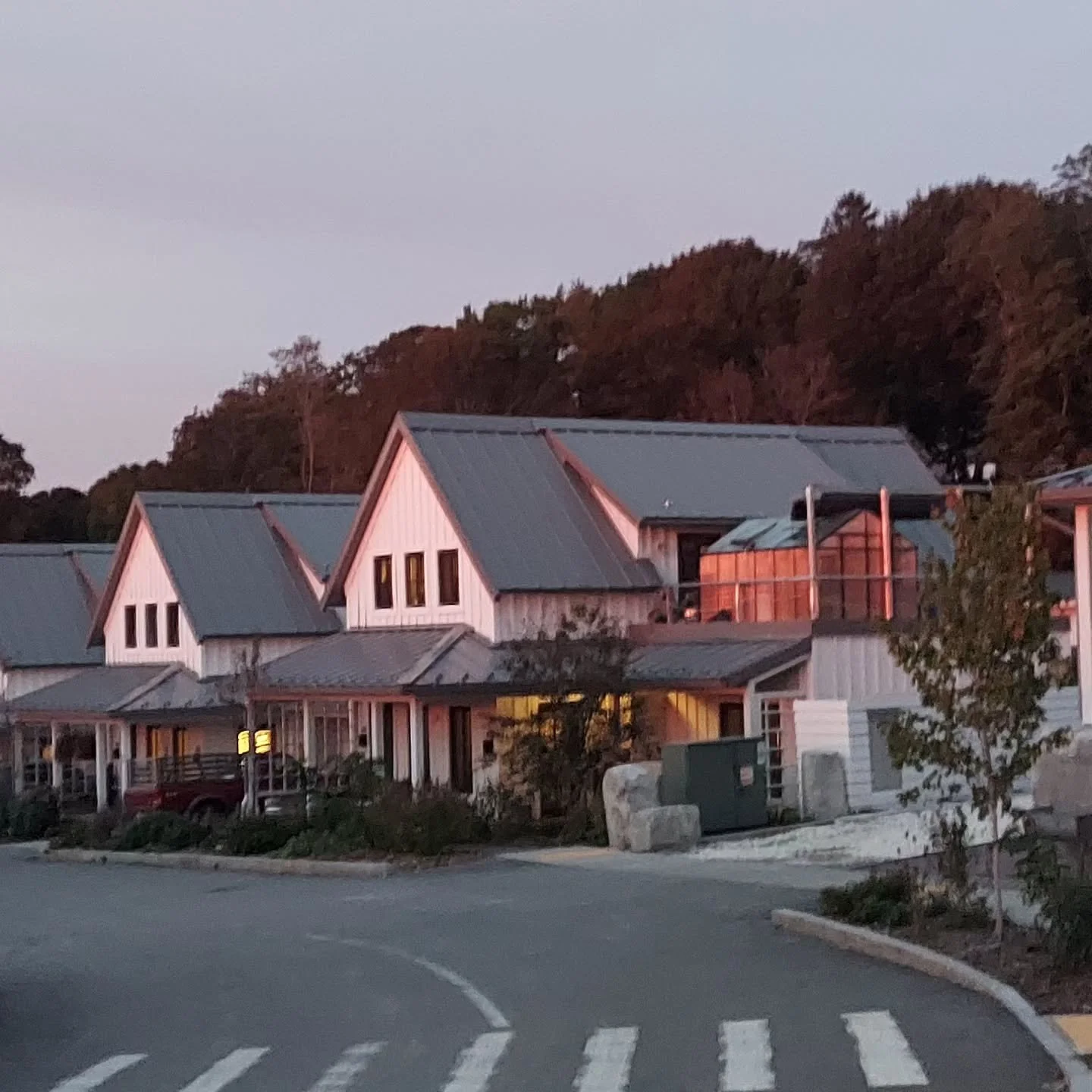 Pink hues on the cottages, from the spectacular sunsets we have seen this month!