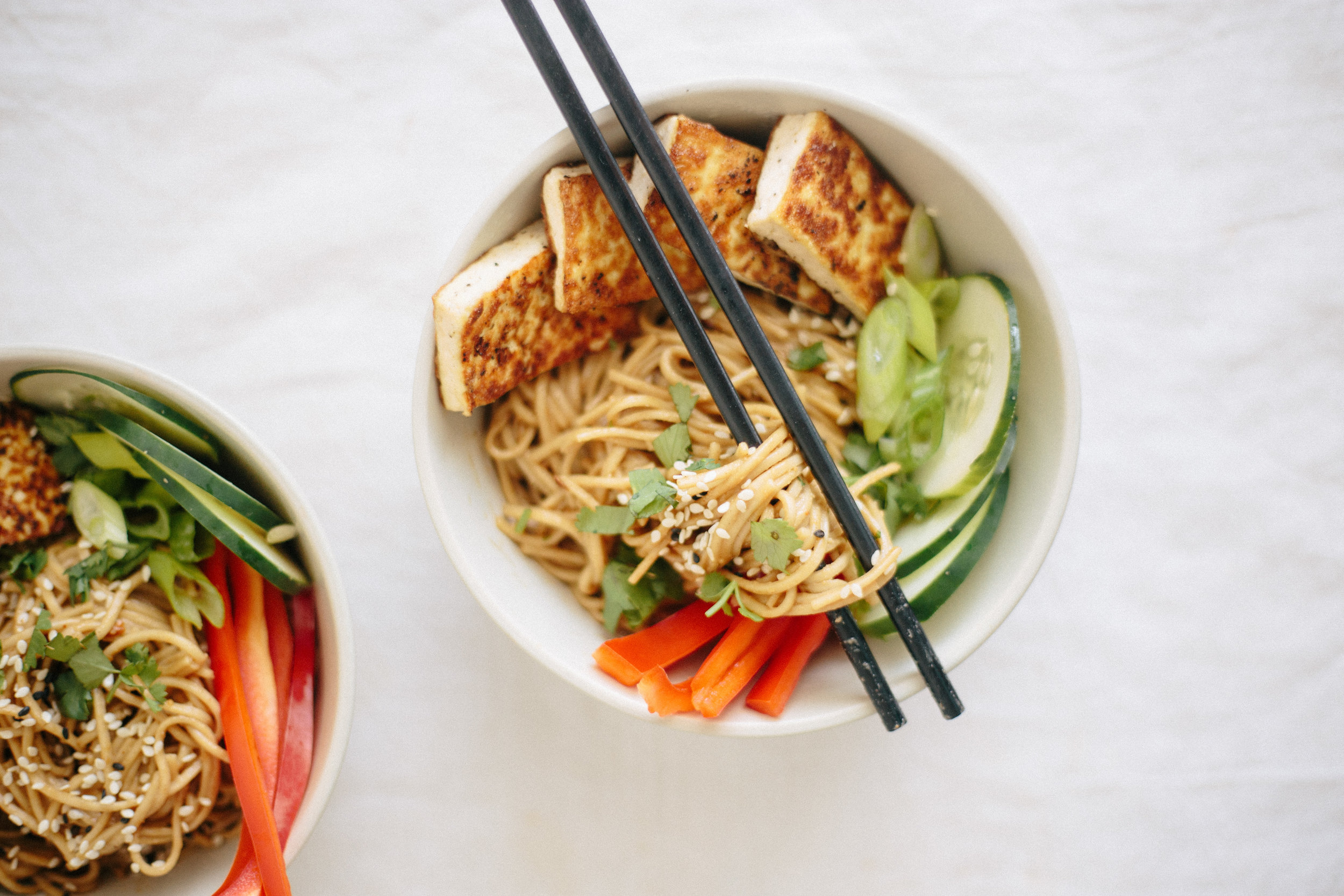 Sesame Peanut Soba Noodle Salad