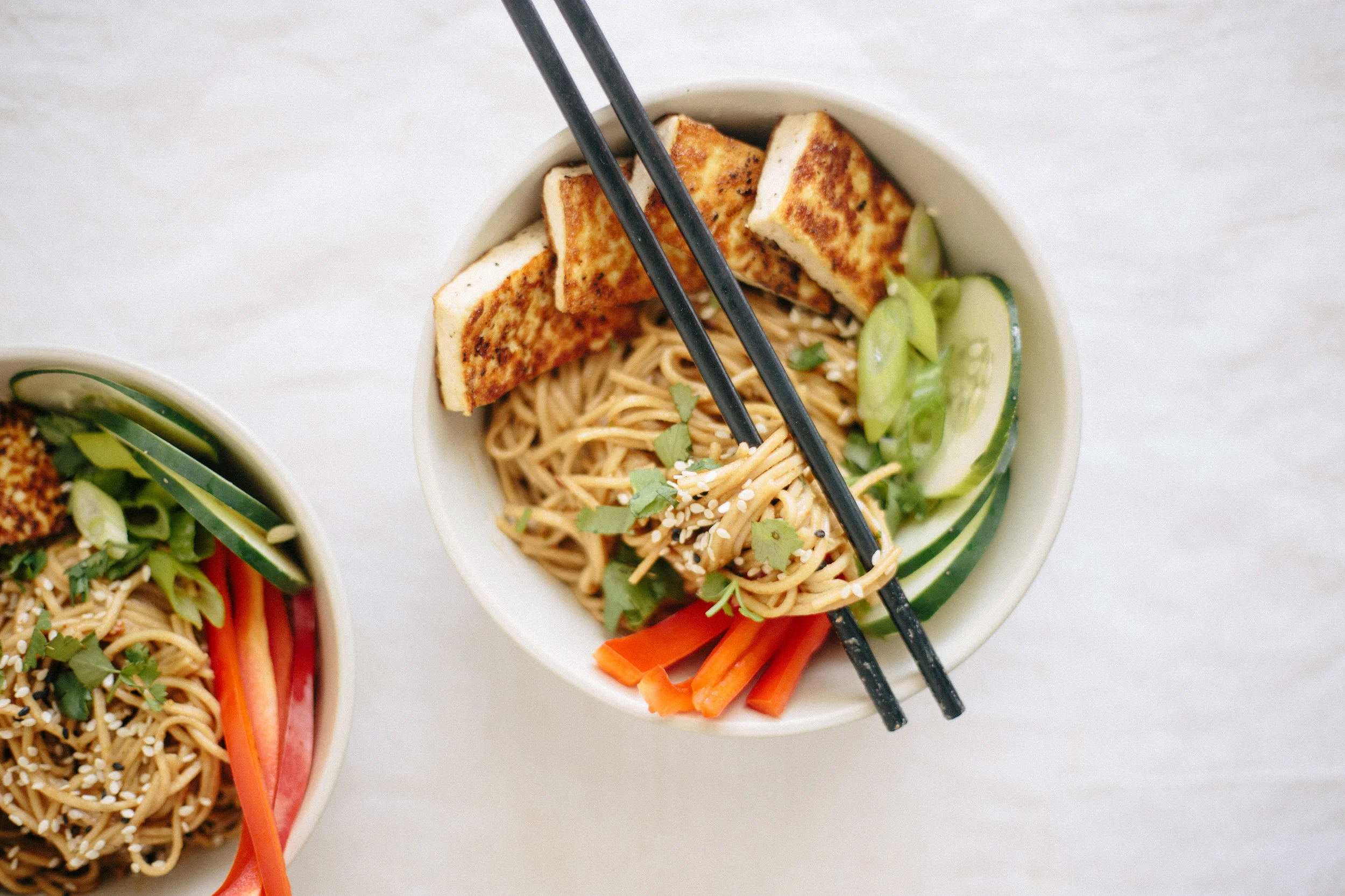 Soba Noodle Bowls With Tofu And Peanut Sauce Madeline Hall