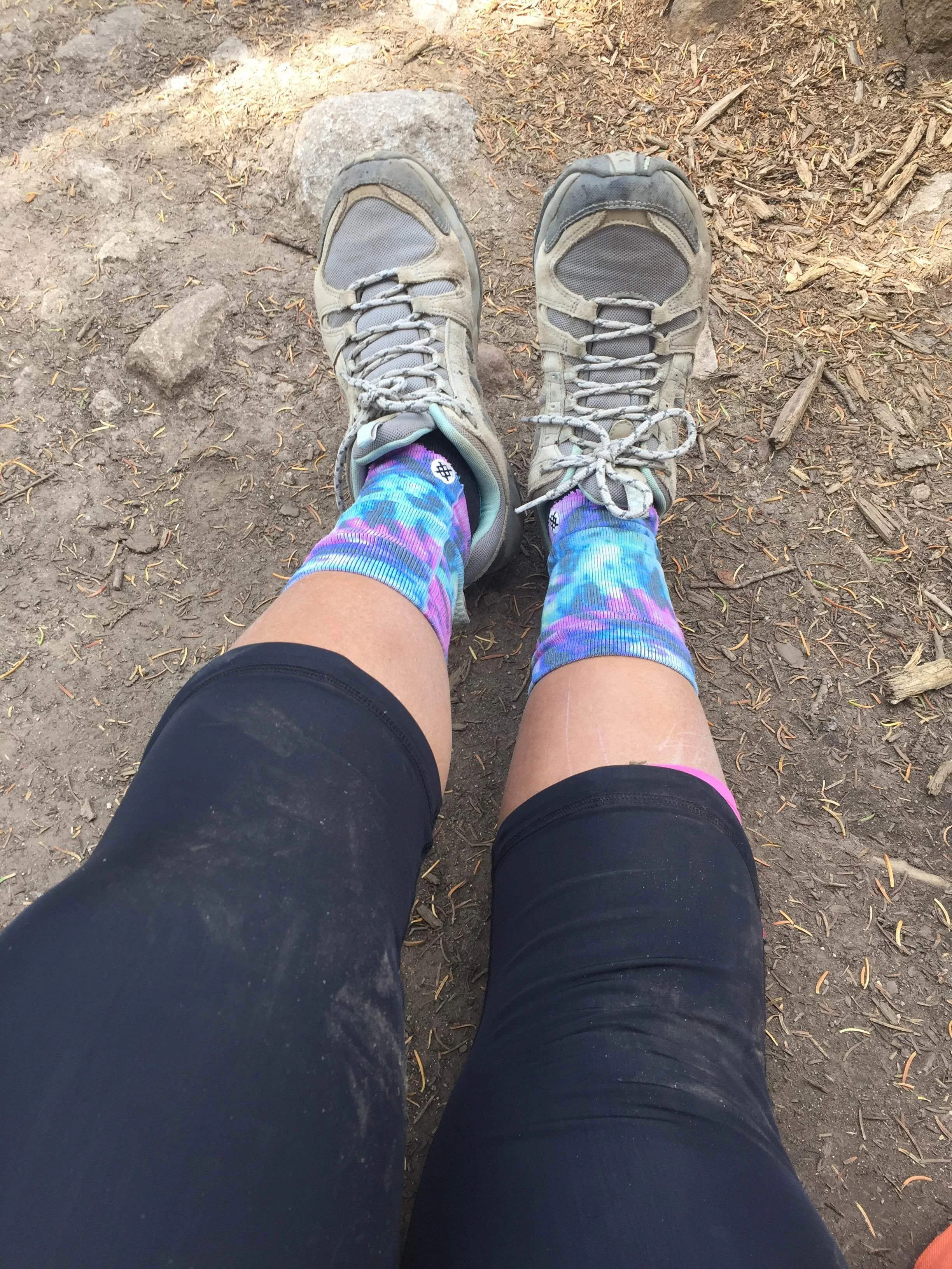 Until I trip on a loose fucking rock about a half mile from the trailhead. I might have been too busy whistling by then to watch my step. I go flying and land HARD on my hands and knees in the dirt. After my feet's two previous glamour shots, it felt like this one was in order. 