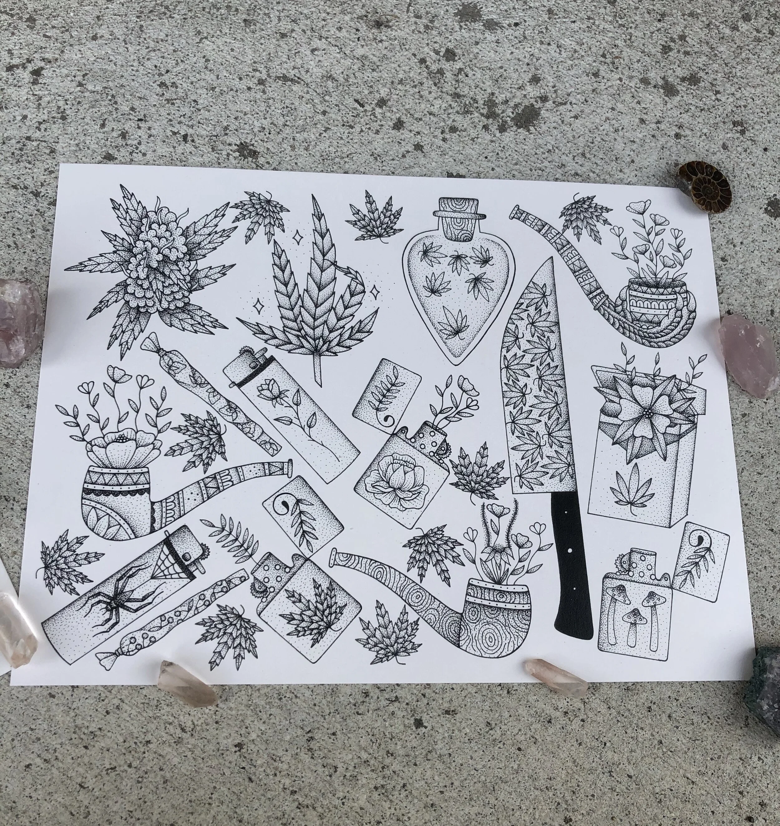 420 Tattoo Flash