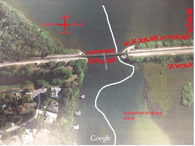 Navigational map of the FEC railroad trestle. Proceed at your own risk!