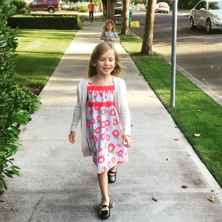 nora in poppy dress