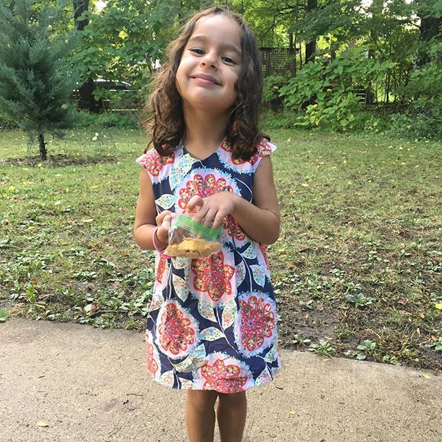 five years of weekly use by two little girls and this @oliverands #bubbledress #playtimedress mashup is still going strong! | fabric: @amybutlerdesign from @avfkw | #kidclothes #kidsewing #psimadethis #indiepatterns