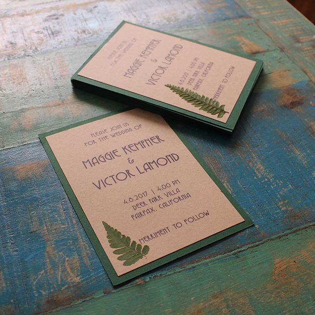 whenever someone gets engaged i give the same advice &ldquo;be the bride you want to be&rdquo;. i was the bride that wanted to do ALL THE CRAFTS. one of my favorite wedding diy activities was the invitations, which included hundreds of pressed ferns 