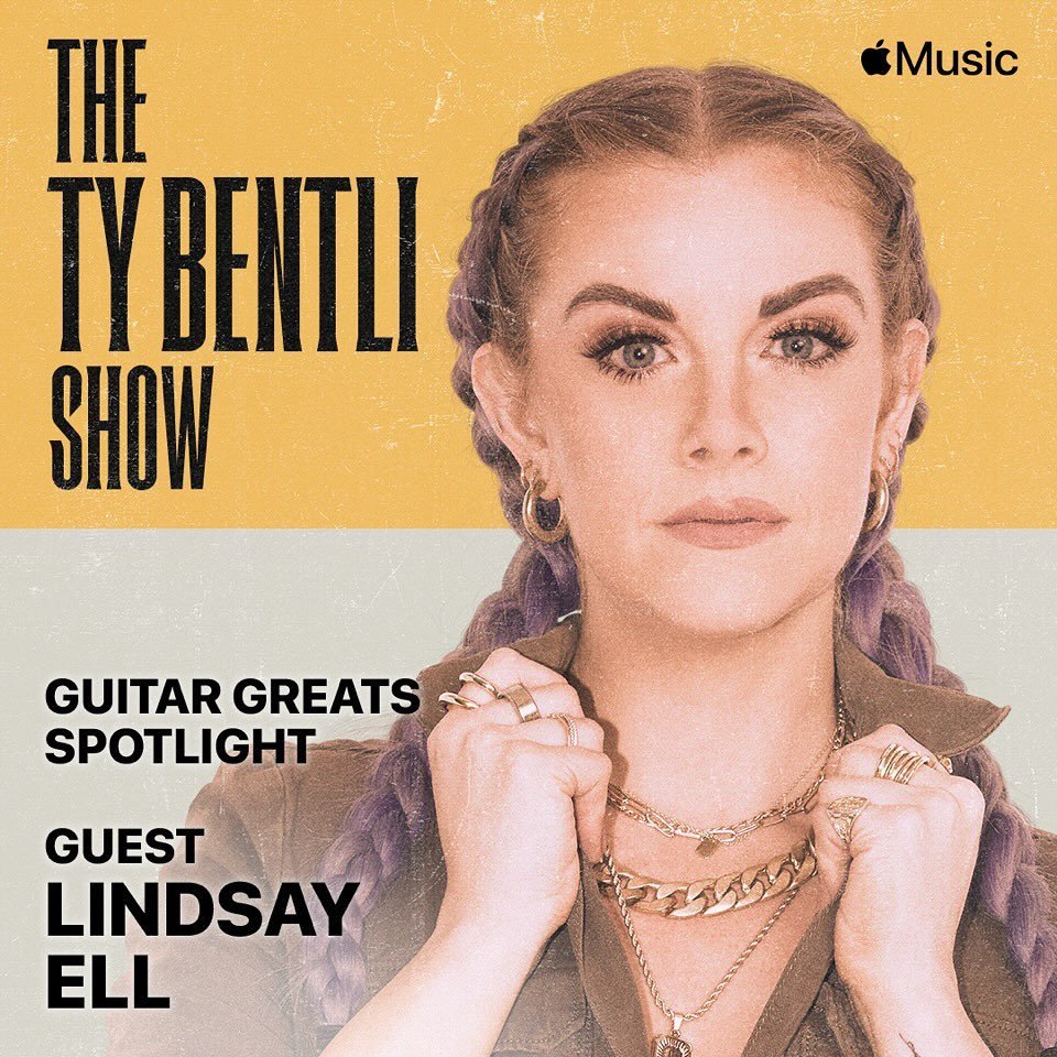 At noon CT today, @lindsayell&rsquo;s full interview on The Ty Bentli Show will go live via @applemusic. Listen live or on-demand at the link in bio to hear Lindsay chat about her guitar techniques and influences🎸