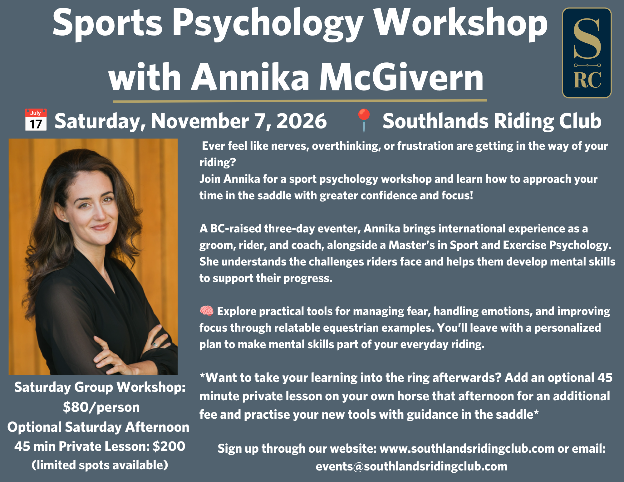 Annika McGivern - Workshop and Lessons Nov 7-8 2026